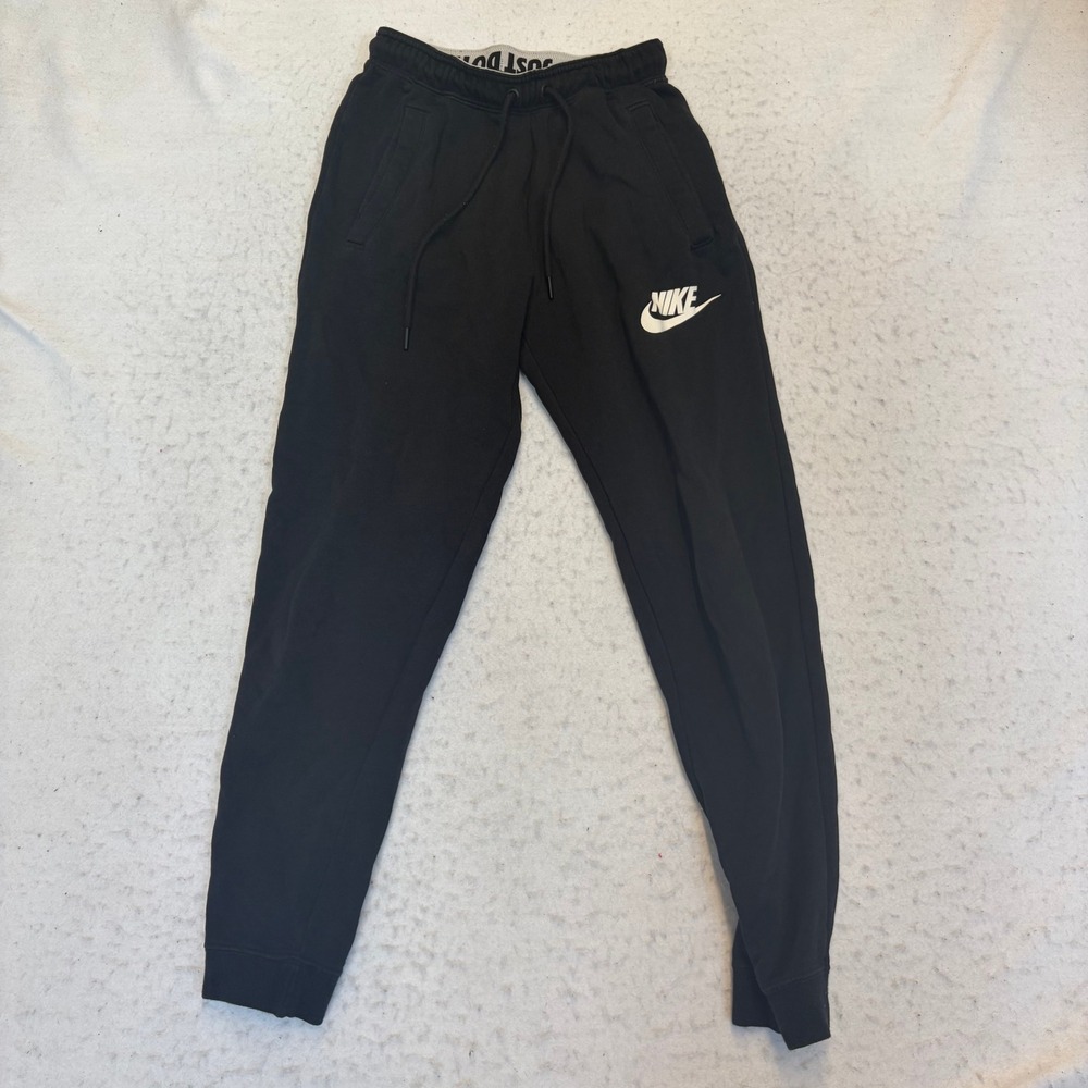 Nike Jogger Sweatpants Mens XS Black Just Do It Waistband Fleece Tapered